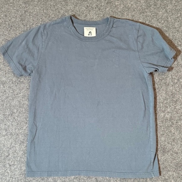 Tacoma Fuji Records Other - Tacoma Fuji Records Mens Blue Kanji Embroidered Cotton T-Shirt Size M Japan Made